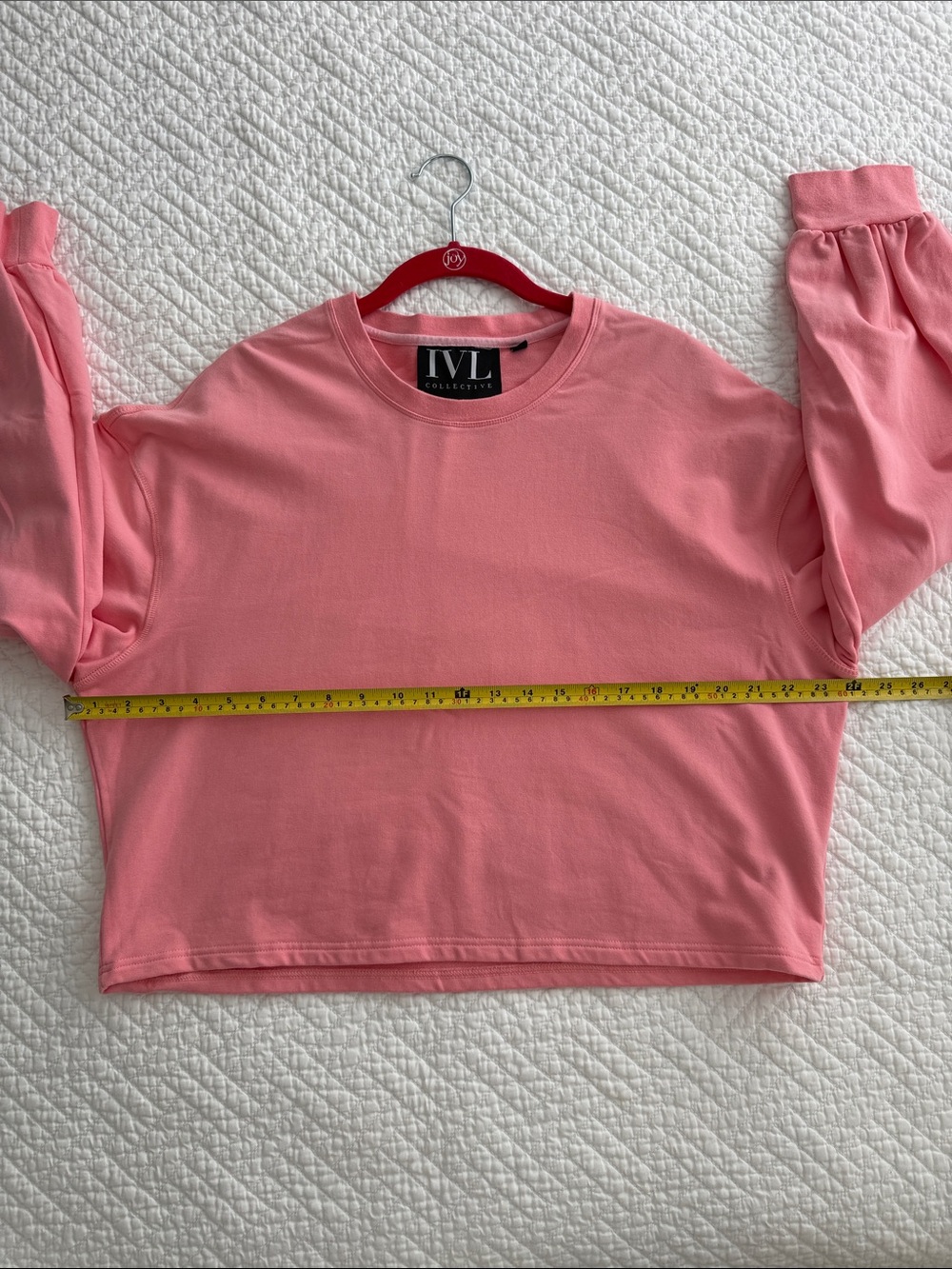 IVL collective Cropped Crewneck Sweatshirt - Light Pink Size 12 - Picture 6 of 13